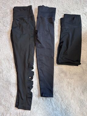 Black Active Leggings Trio - Cutout & Full-Length Styles